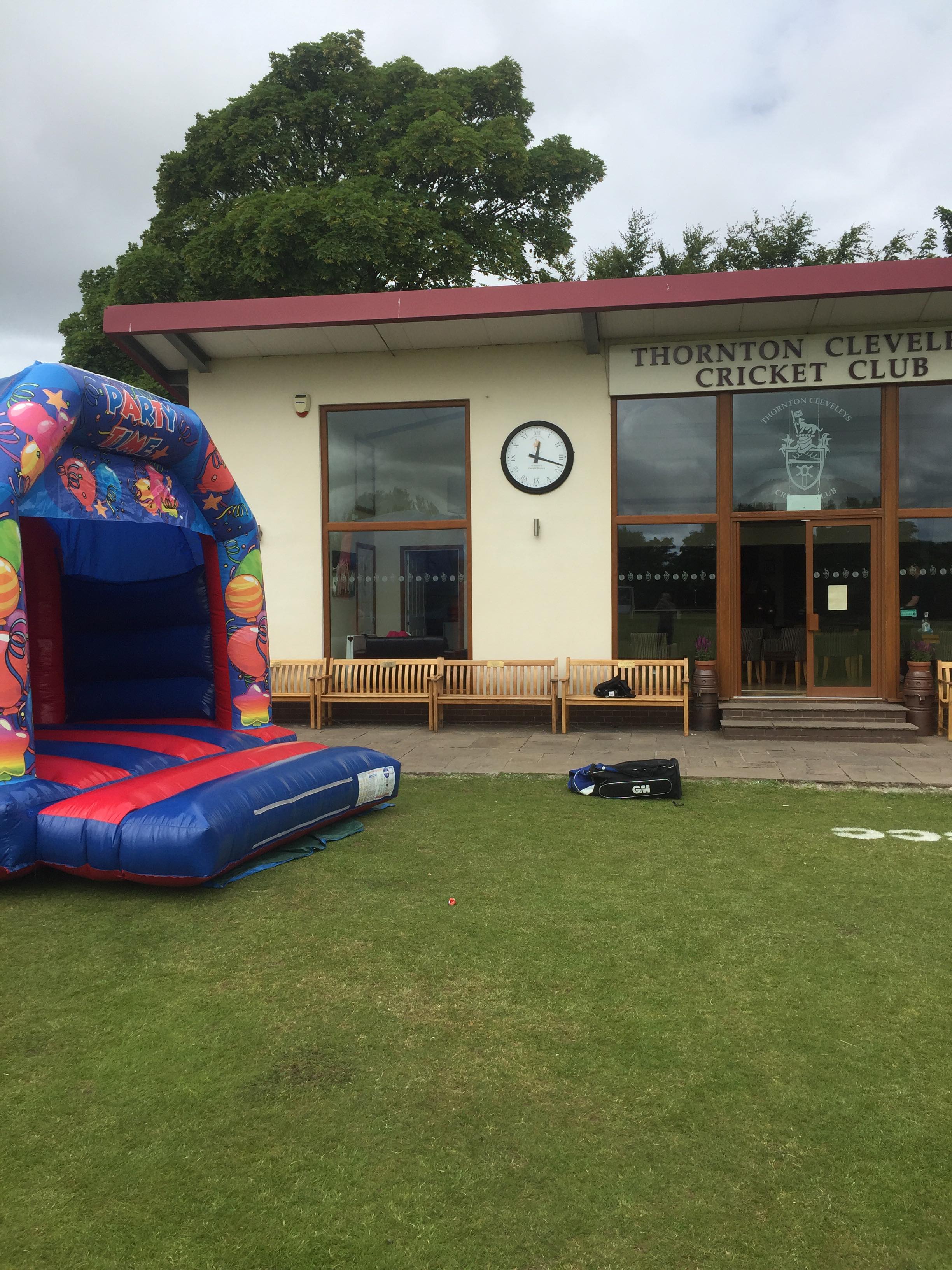 Blue Party time 12ft x15ft Best Bouncy Castle Hire service in