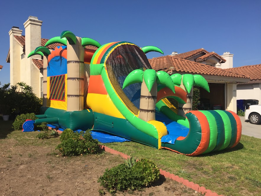 27ft Jungle Combo Best Bounce House Rental, Laser Tag, Water Slide