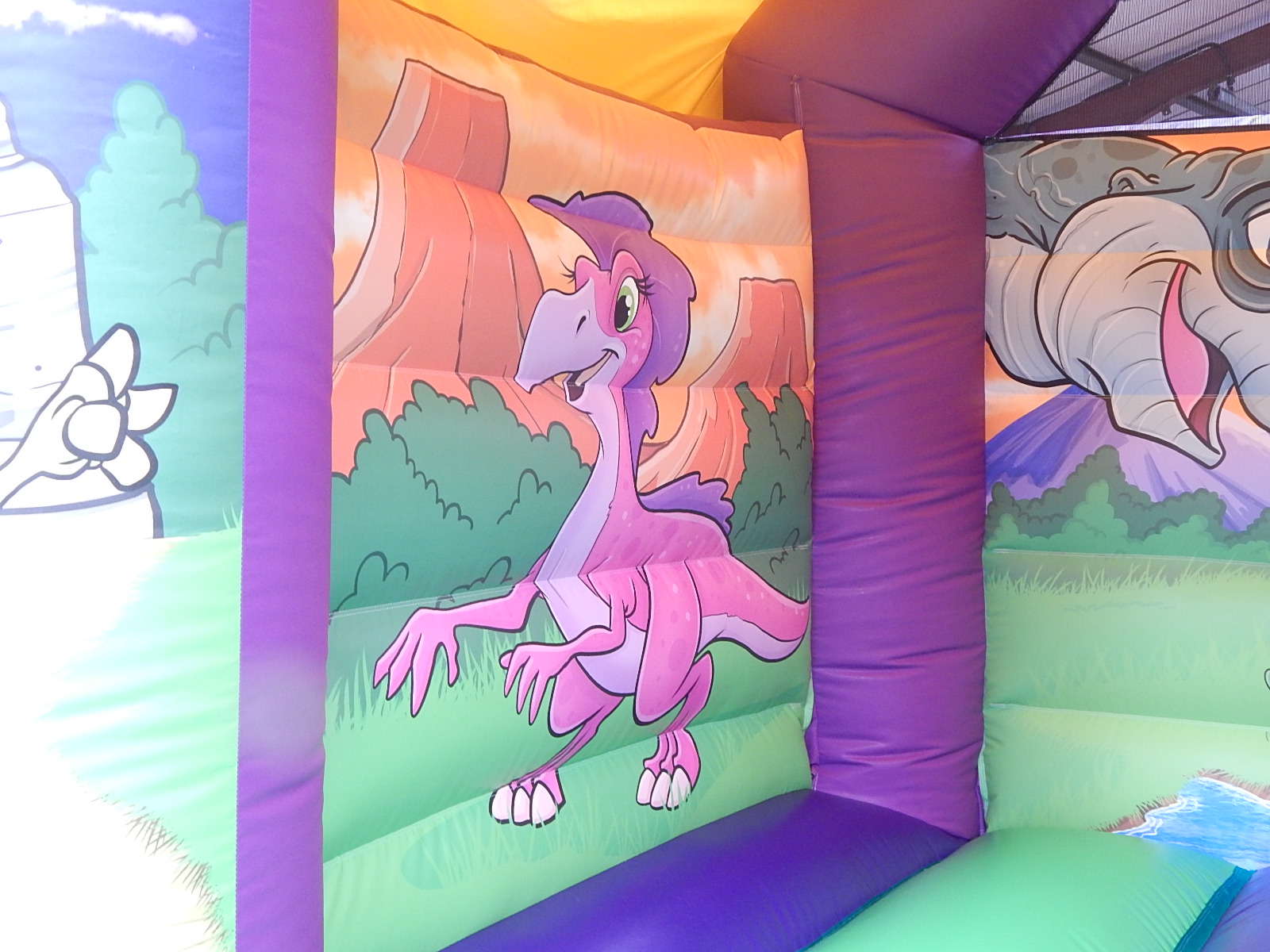 AFrame 12 x 12 Cute Dino Side Slide Inflatable Manufacturer in The