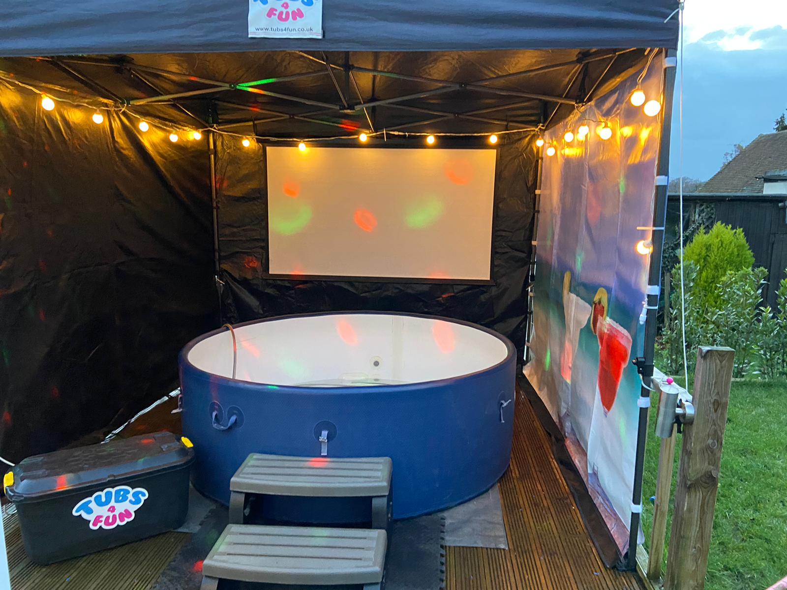 Martini Cocktails on the Beach Hot Tub and Gazebo Package for hire