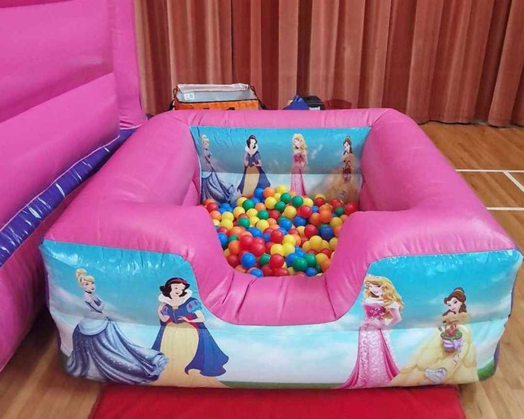 Princess Ball Pit / Pool 6ft x 6ft Bouncy Castle Hire, Slides, Rodeo