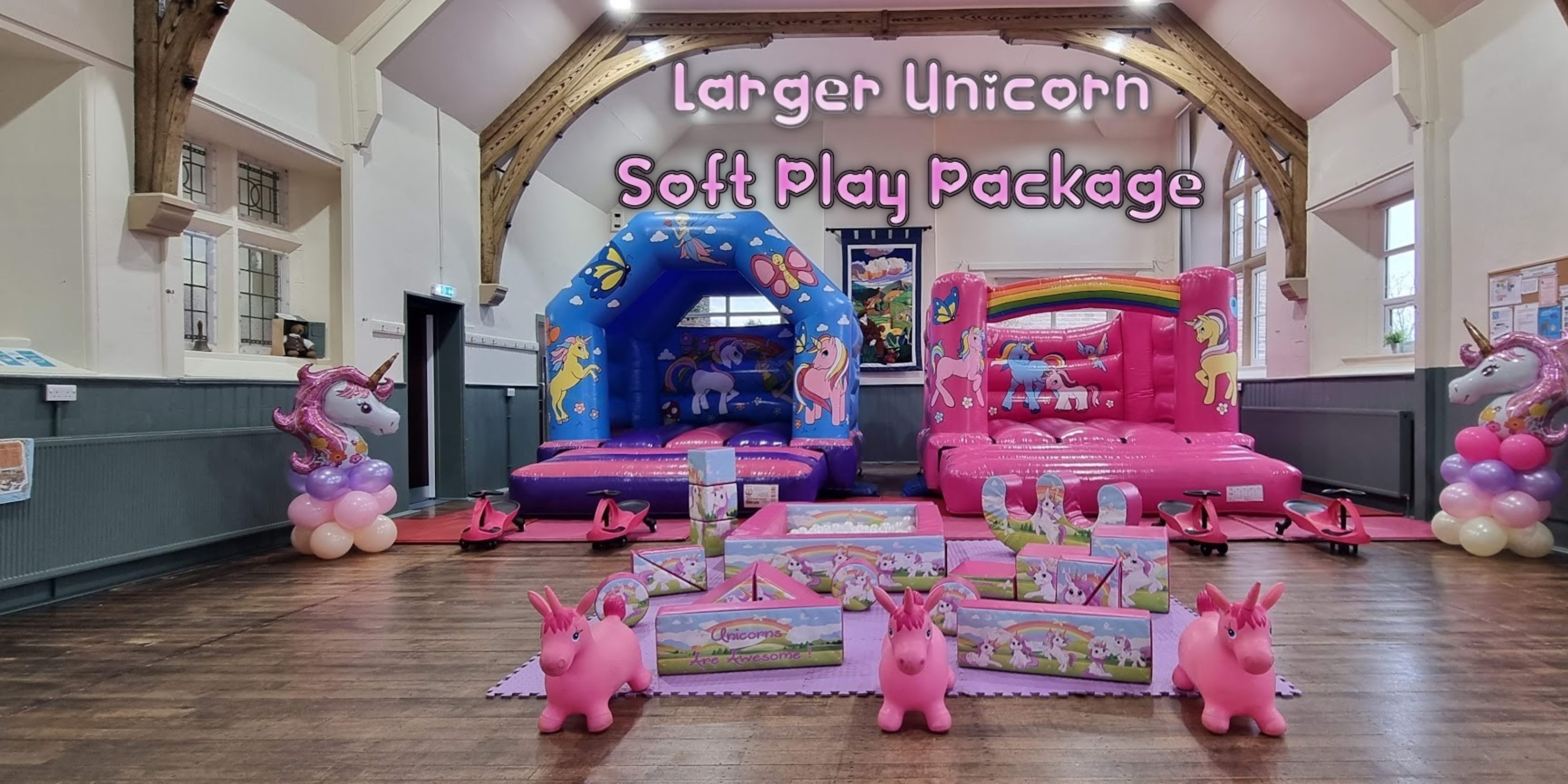 Unicorn Bouncy castle hire & Party Packages hire Born 2 Bounce