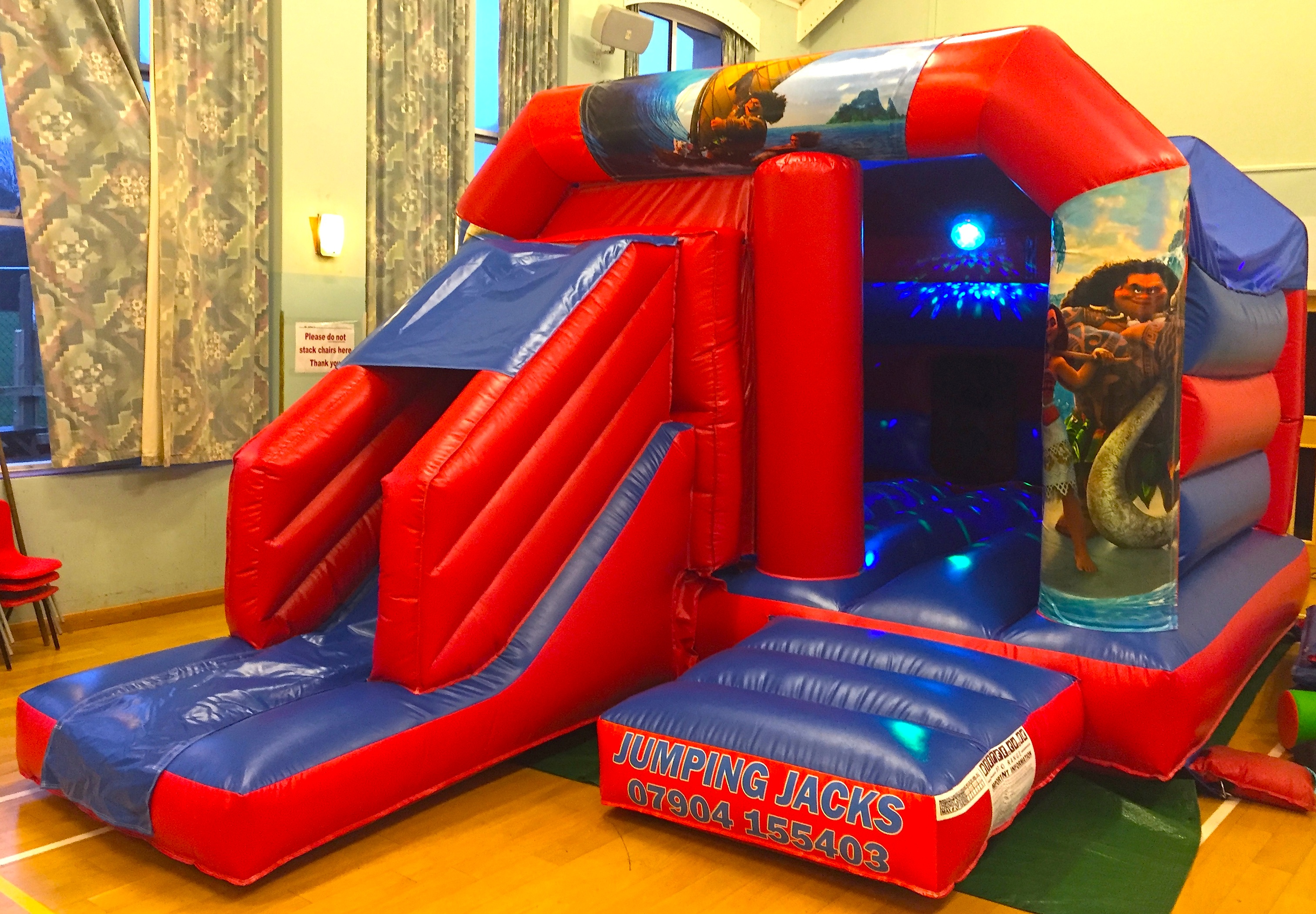 Moana Disco Castle With Slide Bouncy Castle Hire In Bromley Croydon South East London South West London