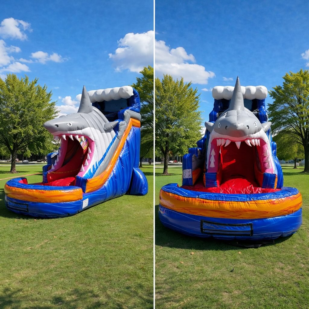 Shark Attack 18' Water Slide Rental in Pasadena, TX | JJ’s Party Renta