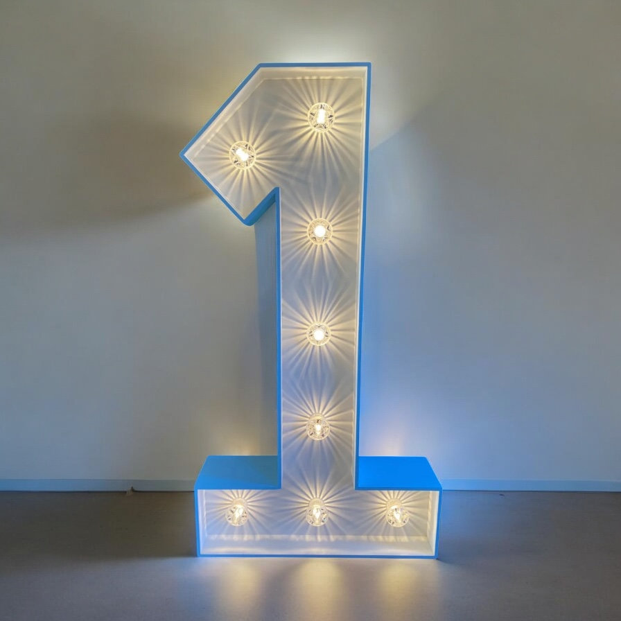 Light Up LED Number 1 Hire in Kent and Gillingham | Beyond Bounce