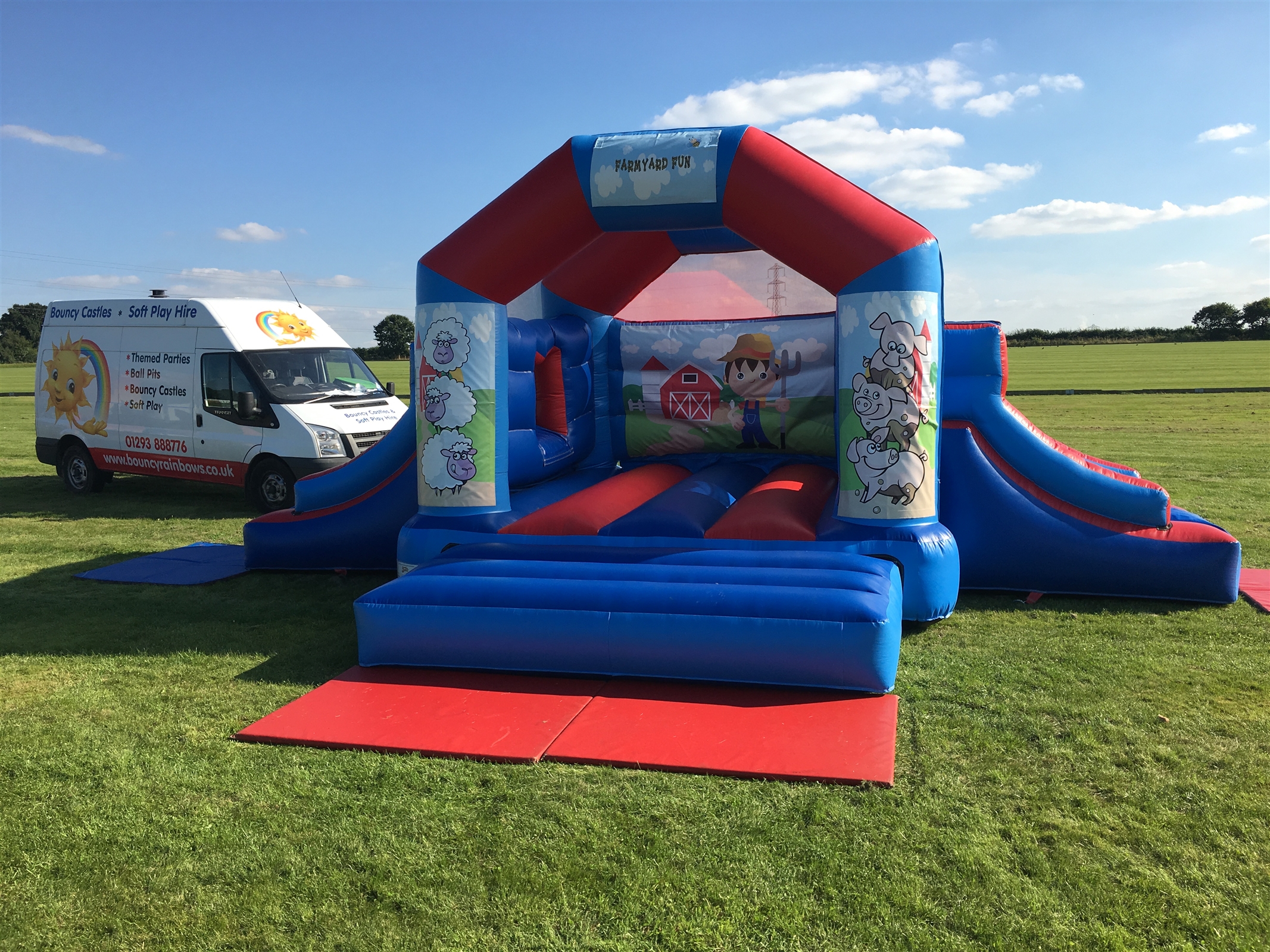 Farm Bouncy Castle with 2 Slides Bouncy Castle & Soft Play Hire in