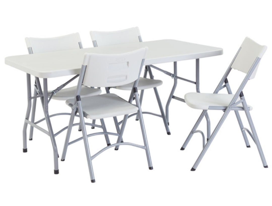 (2) 5' Foldable Tables and (8) Chairs Best Party Rentals service in Harford County and