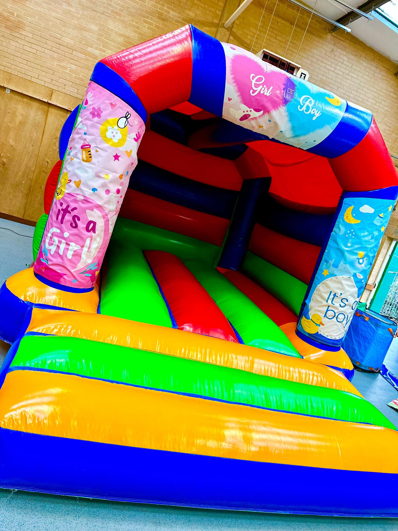 Low Height gender reveal Castle Best Inflatables Hire service in
