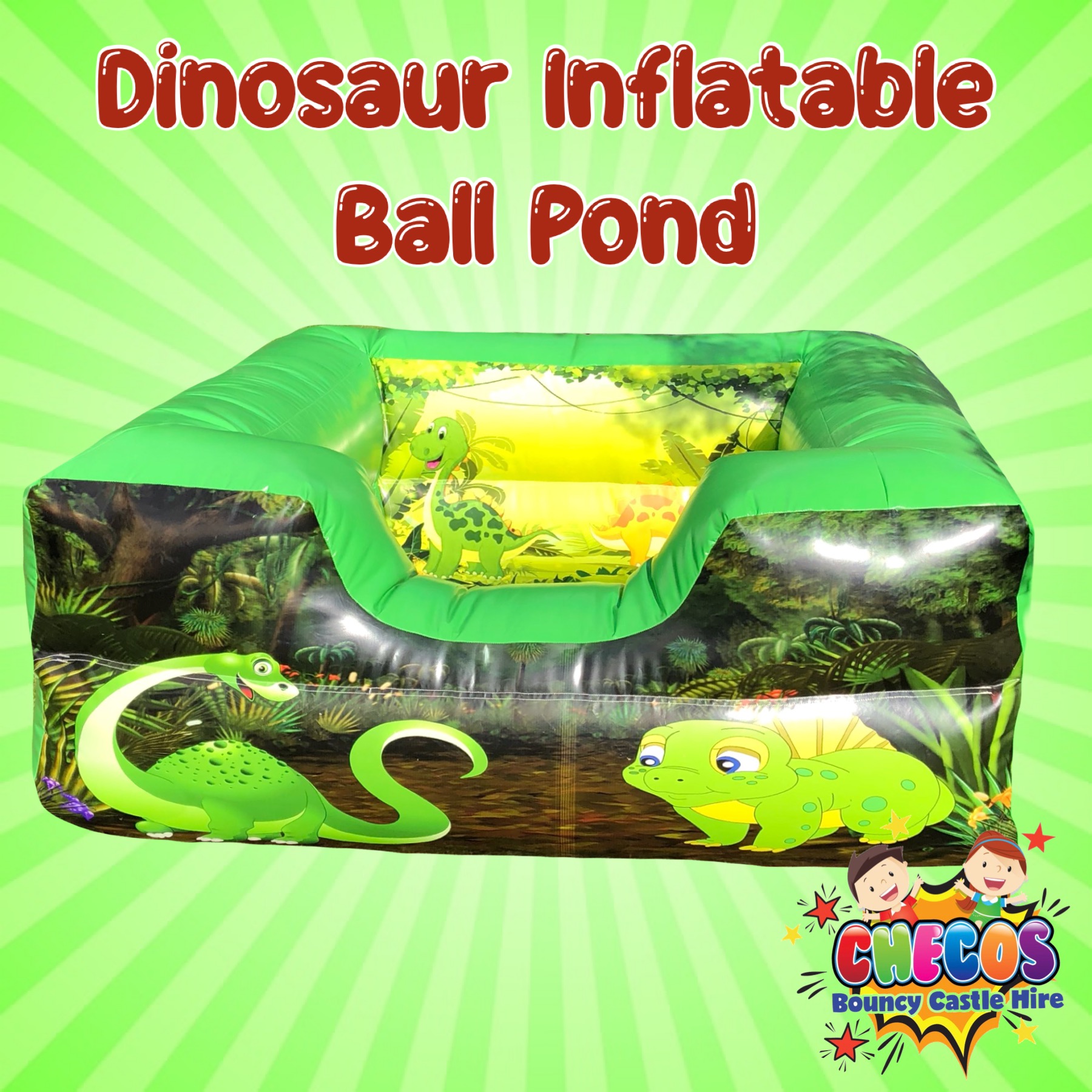 Dinosaur Inflatable Ball Pond Bouncy Castle Hire & Children's Entertainment in Bouncy Castle