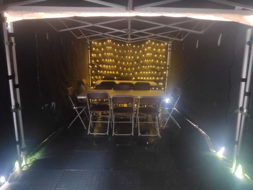 3m x 7.5m Black Gazebo With Flooring Best Bouncy Castle & Gazebo Hire