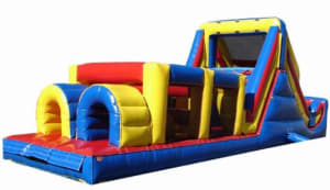 Race and Run through an Inflatable Obstacle Course with Slides