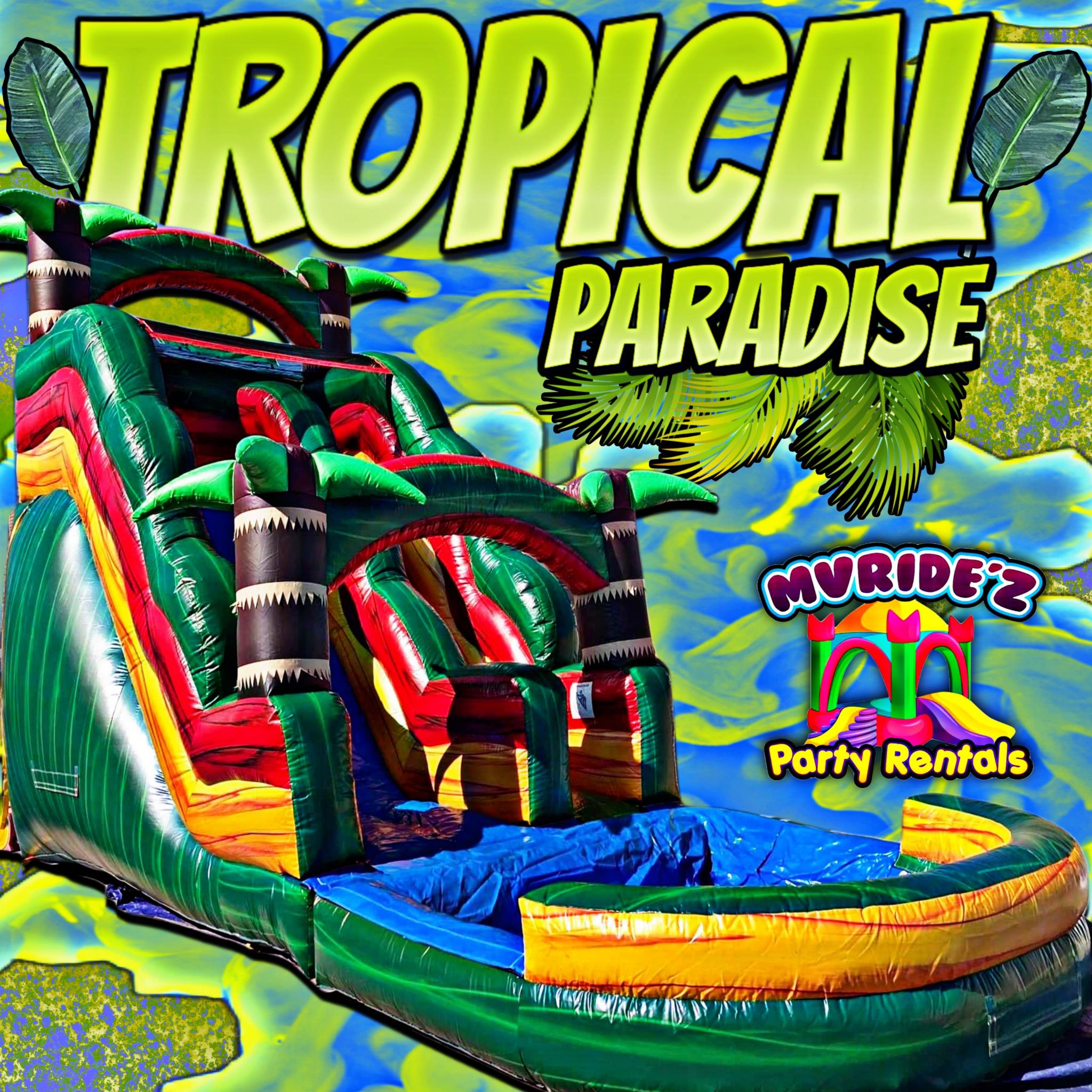 Tropical Paradise (18ft Single Lane) - Bounce House Rentals in