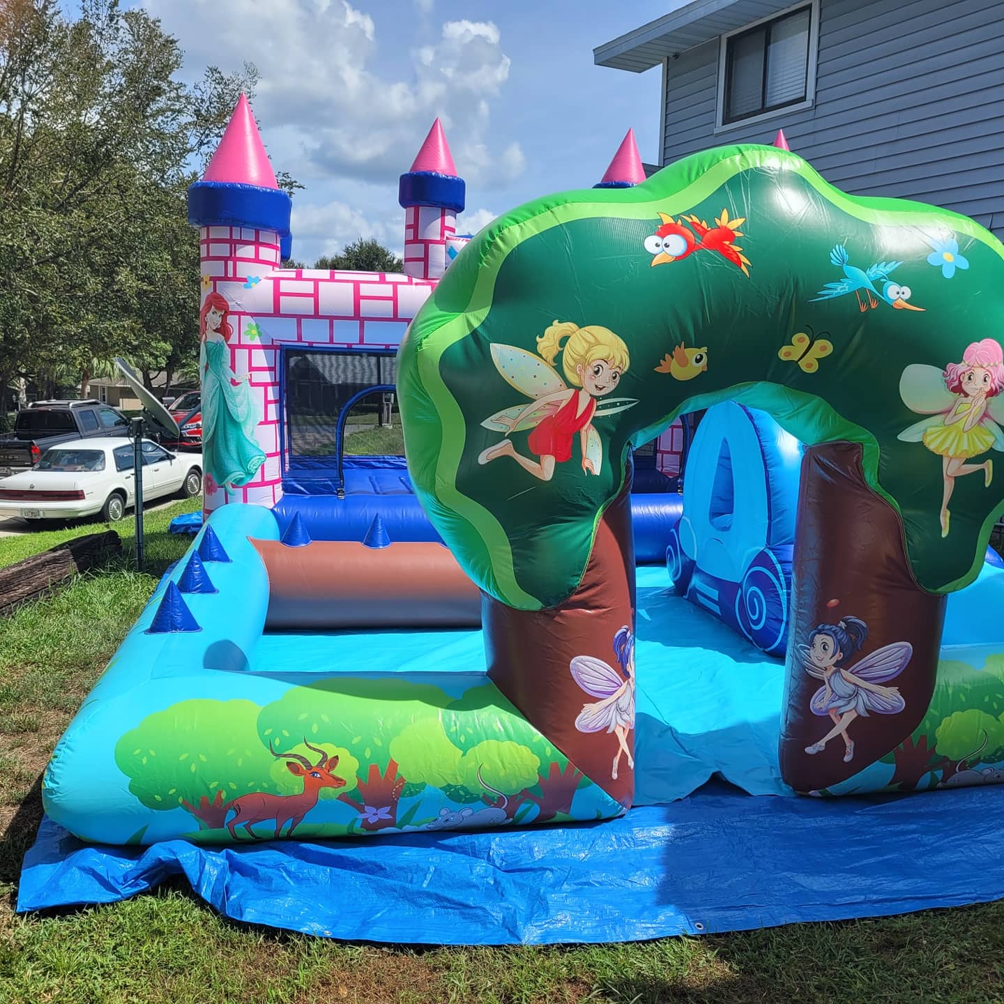 20x14x10 Princess Play Ground for Toddlers Bounce Houses, Waterslide