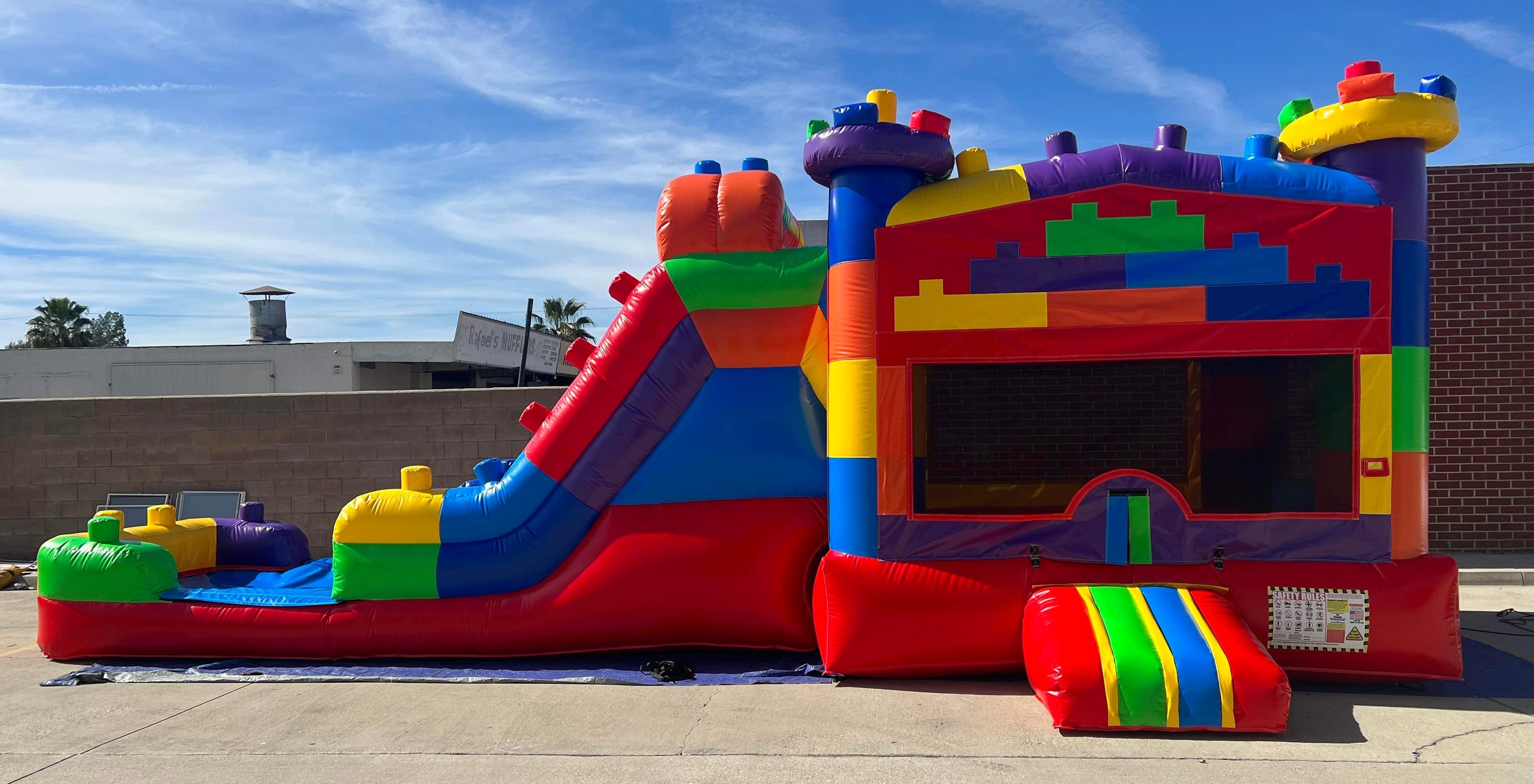 Block Party Bounce & Dual Slide Combo (Wet or Dry) Best Party Rental