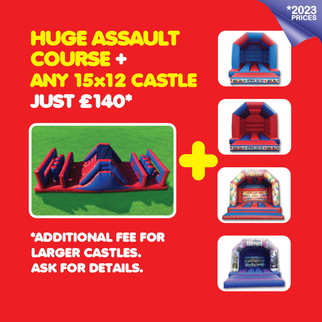 Huge Assault Course & Bouncy Castle Hire Deal Liverpool