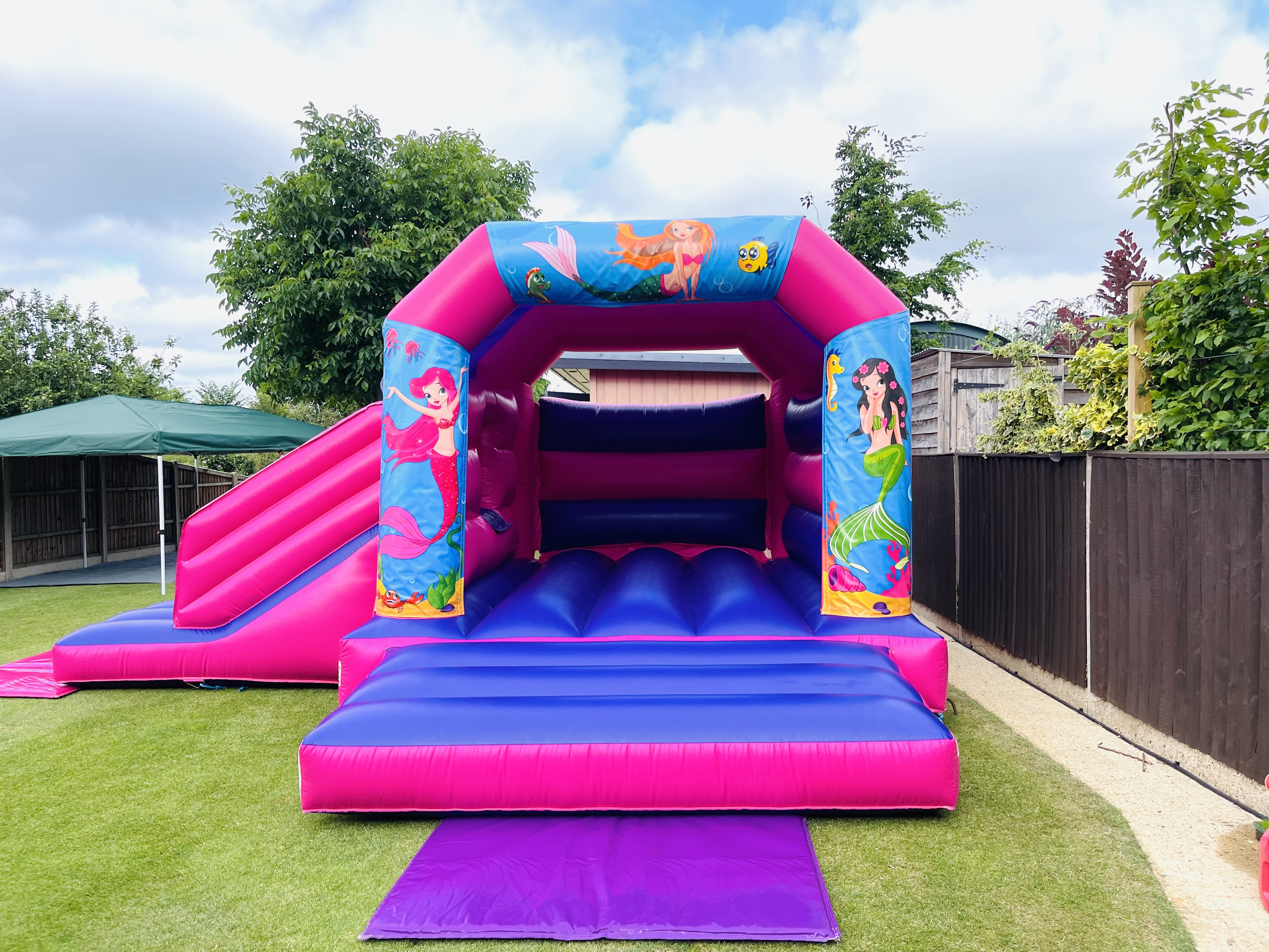 Mermaid Castle with side slide - Hire in Bicester | Bicester Inflatables