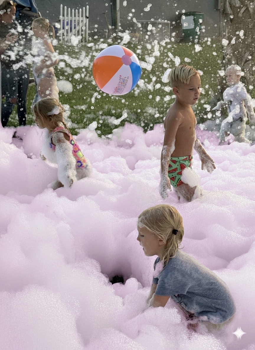 Sebastian Inflatable Gender Reveal Foam Party - Inflatable rentals in FL | Sebastian Inflatables