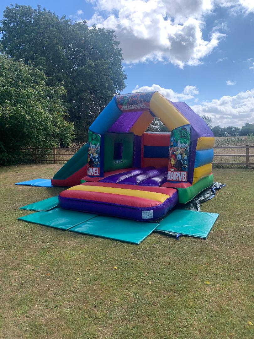 12ft x 15ft Side Slide Castle Marvel Best Hire service in St Neots