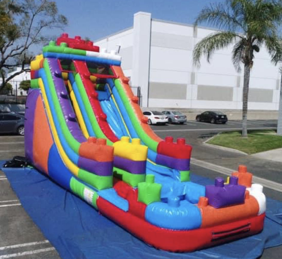 17 ft Block Party Waterslide Bounce House Rental, Laser Tag, Water