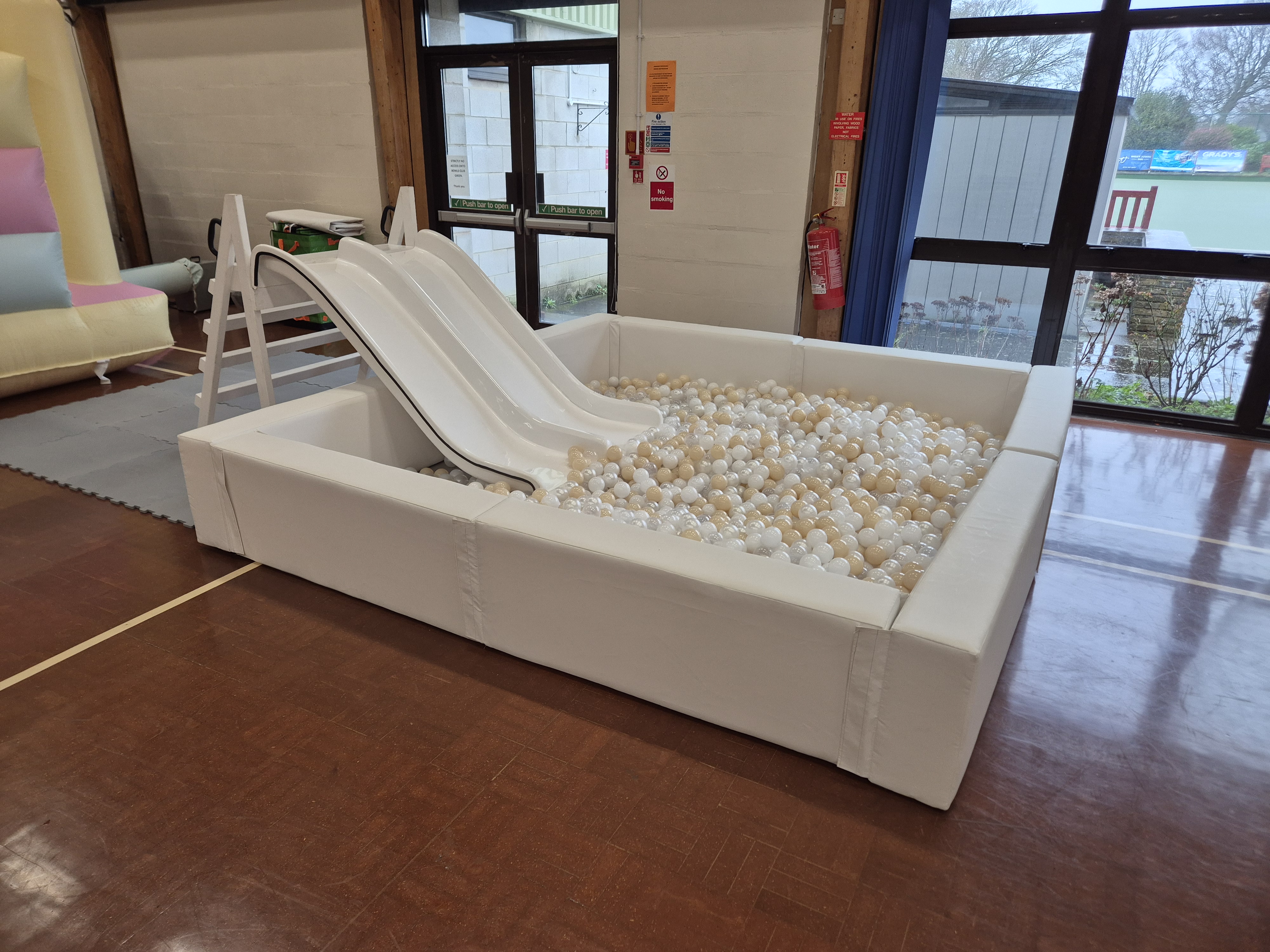 white ball pit with double slide - Best ball pit in hampshire
