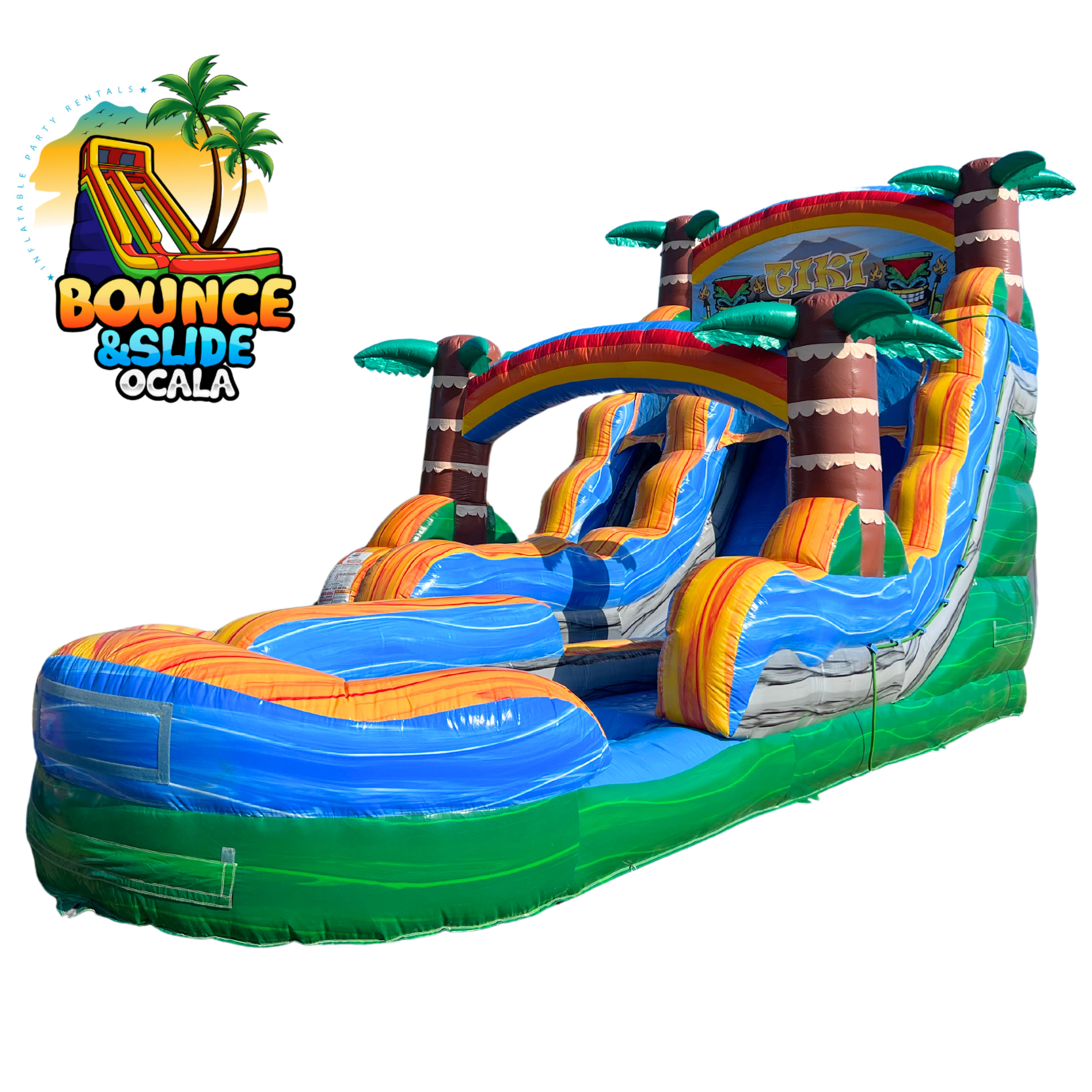 Tiki Plunge 18' Dual Lane WET/DRY Slide - Party Rentals in