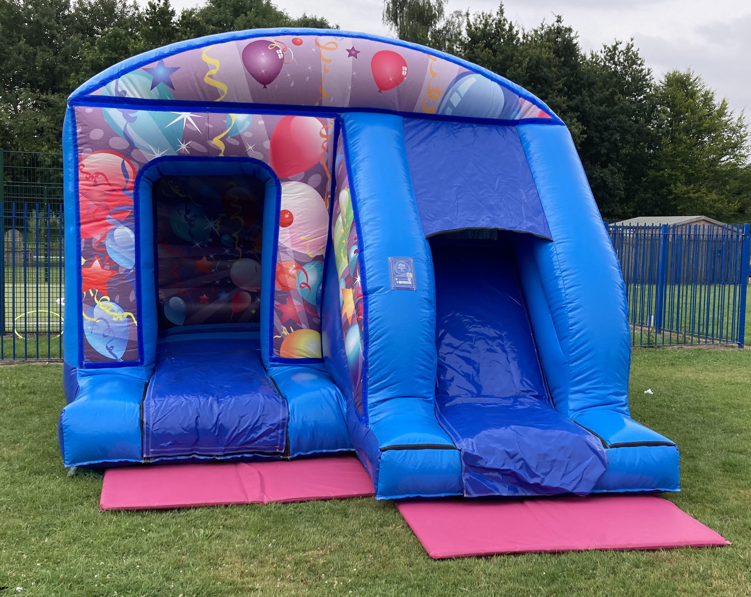 Balloons Party Bouncy Castle Front Slide Combi Hire In Wolverhampton