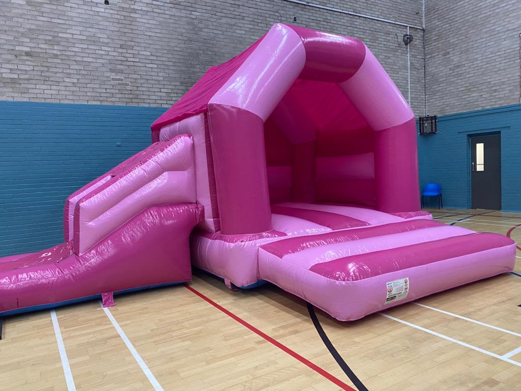 14 x 18 Pink Bounce & Slide Soft Play, Hot Tubs, Party Games & Bouncy
