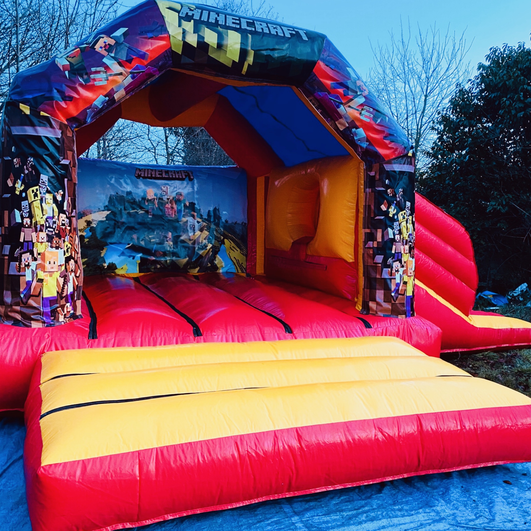 bouncy castle with slide to hire