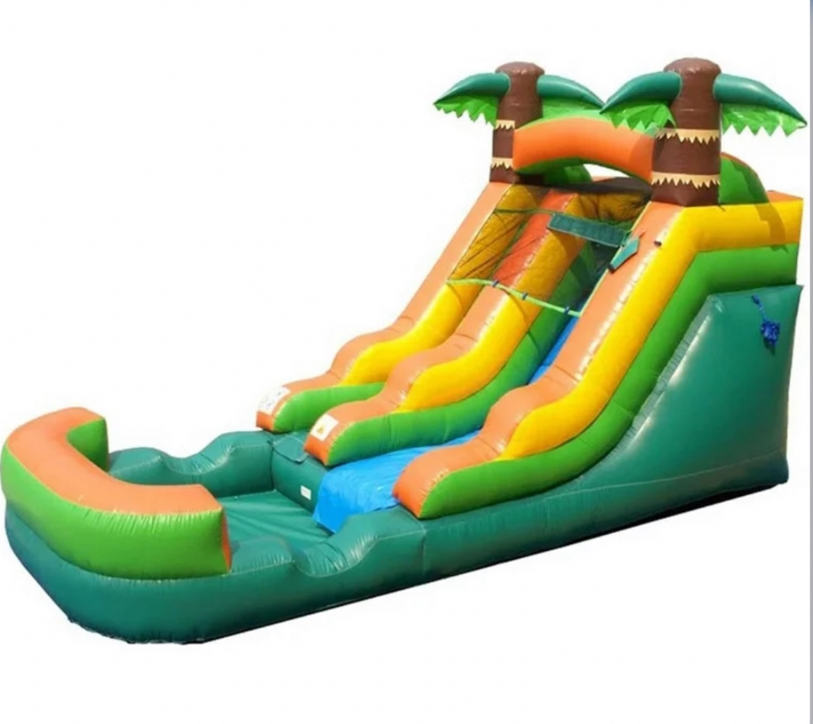 12 Ft Tropical water dry slide Best Bounce House Rentals & Water