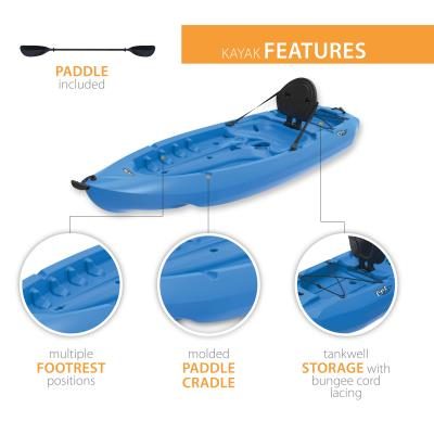 8' Sit-On-Top Kayak (Paddle Included) - Weight Limit 250lbs ...