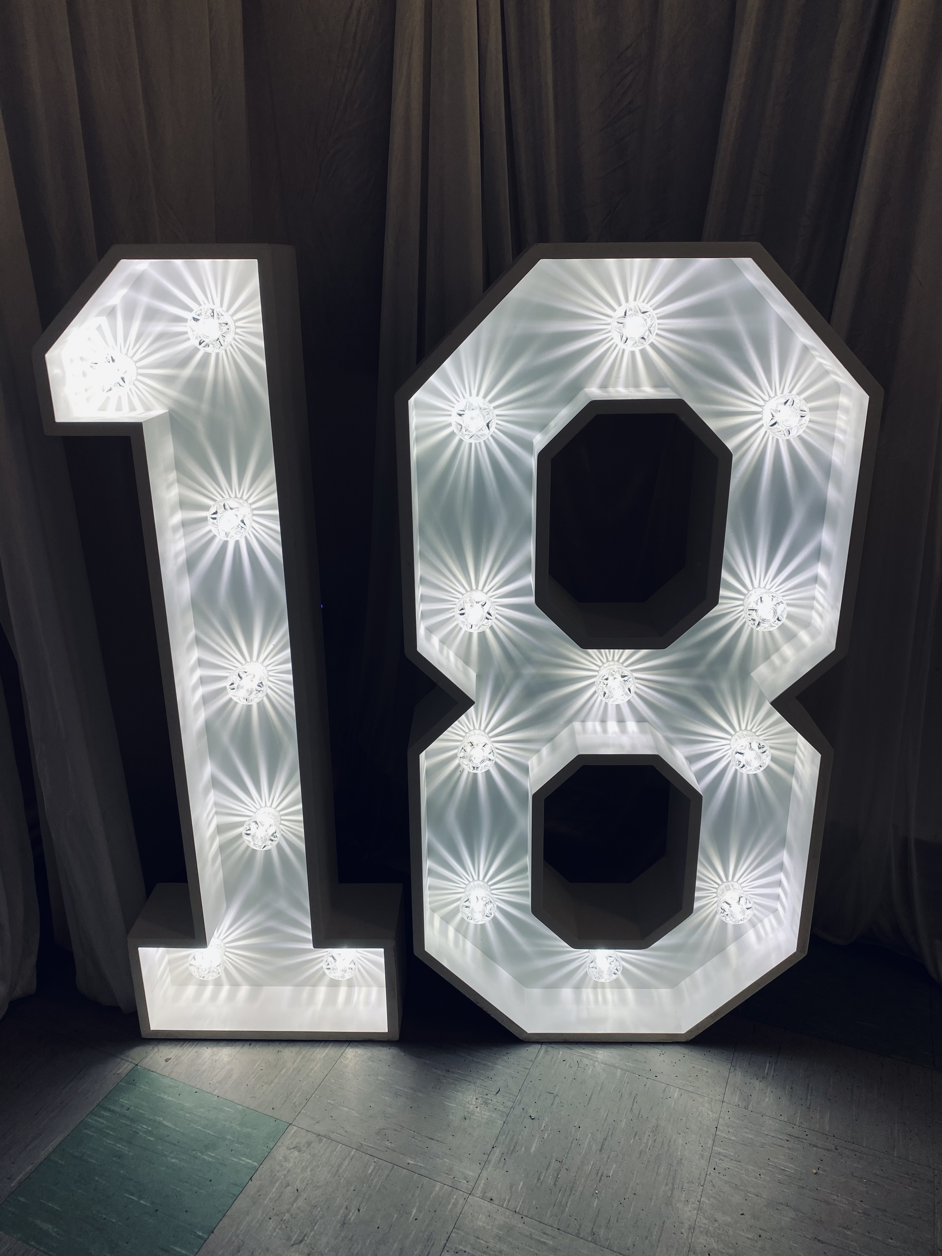 D1 4ft white led light up numbers 1 13 16 18 21 30 40 50 60 70 80 ...