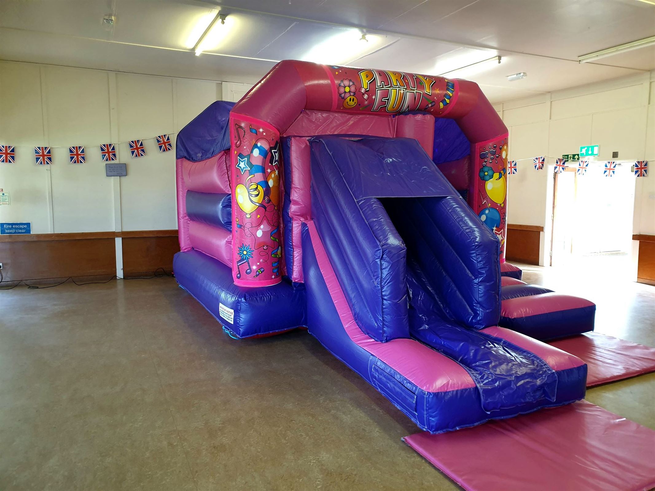 pink and purple bouncy castle