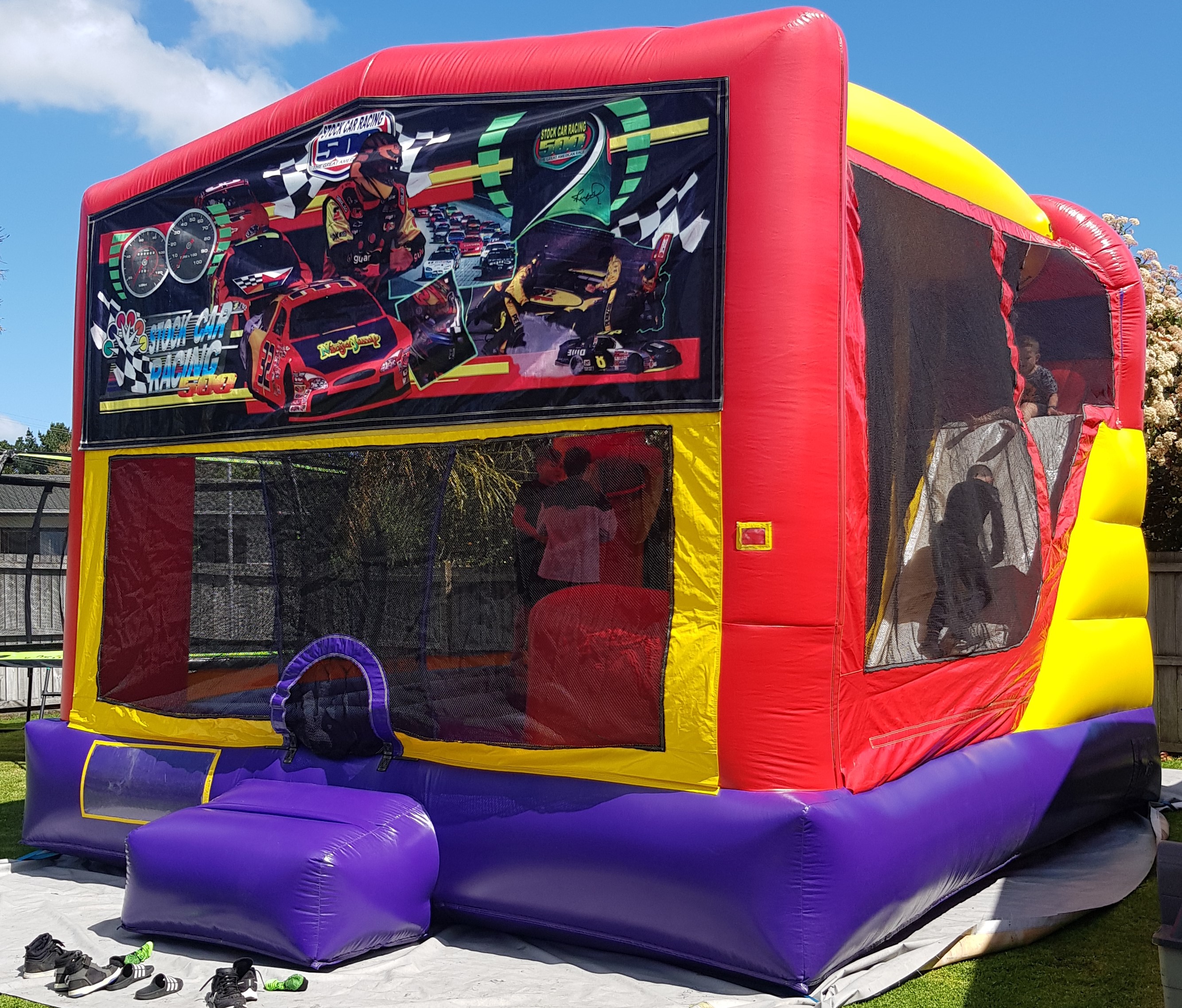 Stock Car Jump N Slide Bouncy Castle Hire in Auckland, New Zealand