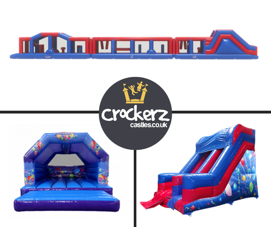The Red and Blue Mega Party Package Bouncy Castle Hire, Event Hire