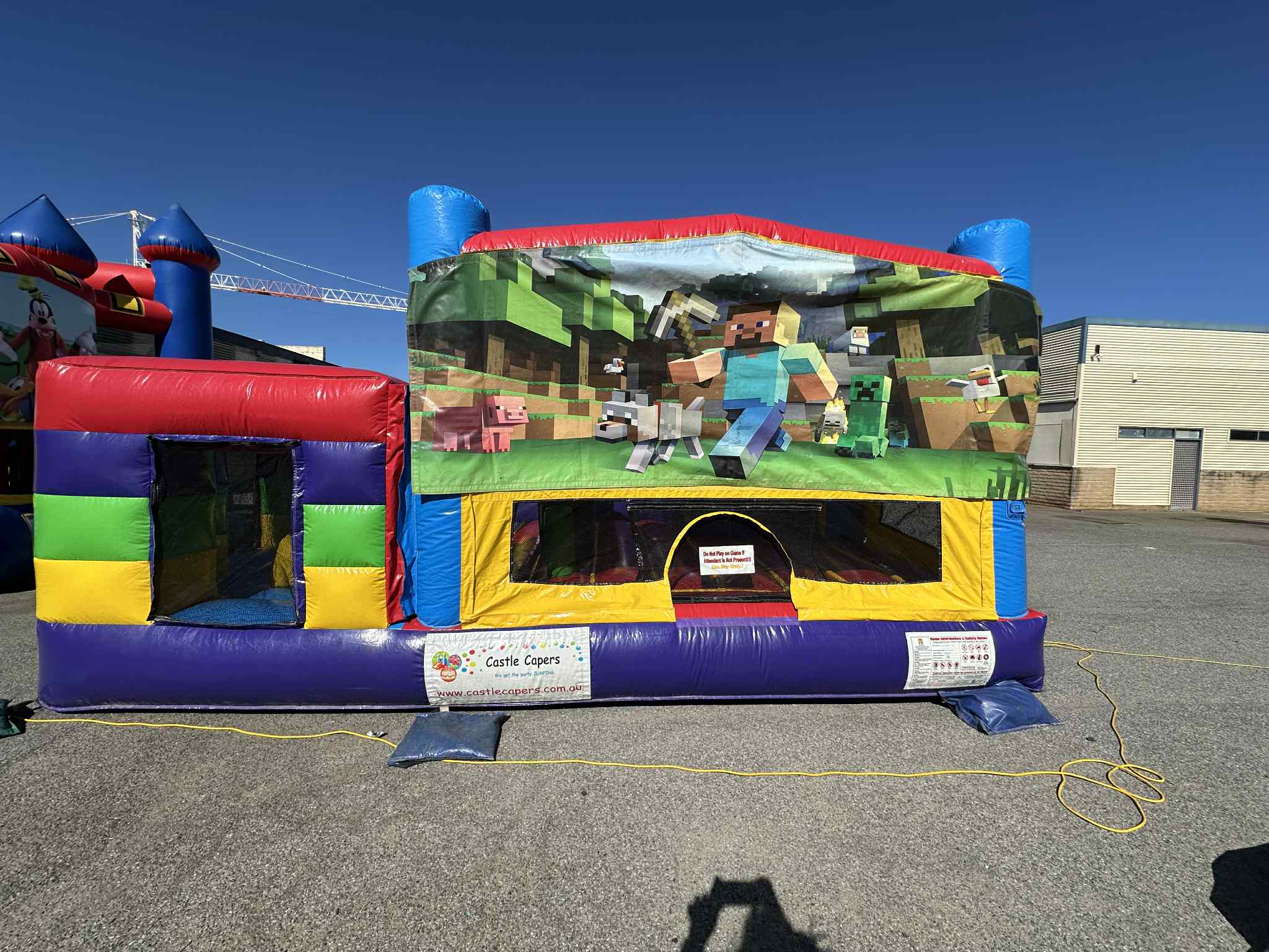 Minecraft Inflatable Obstacle Course Minecraft Multi Challenge Combo Obstacle Course Hire Adelaide | SA