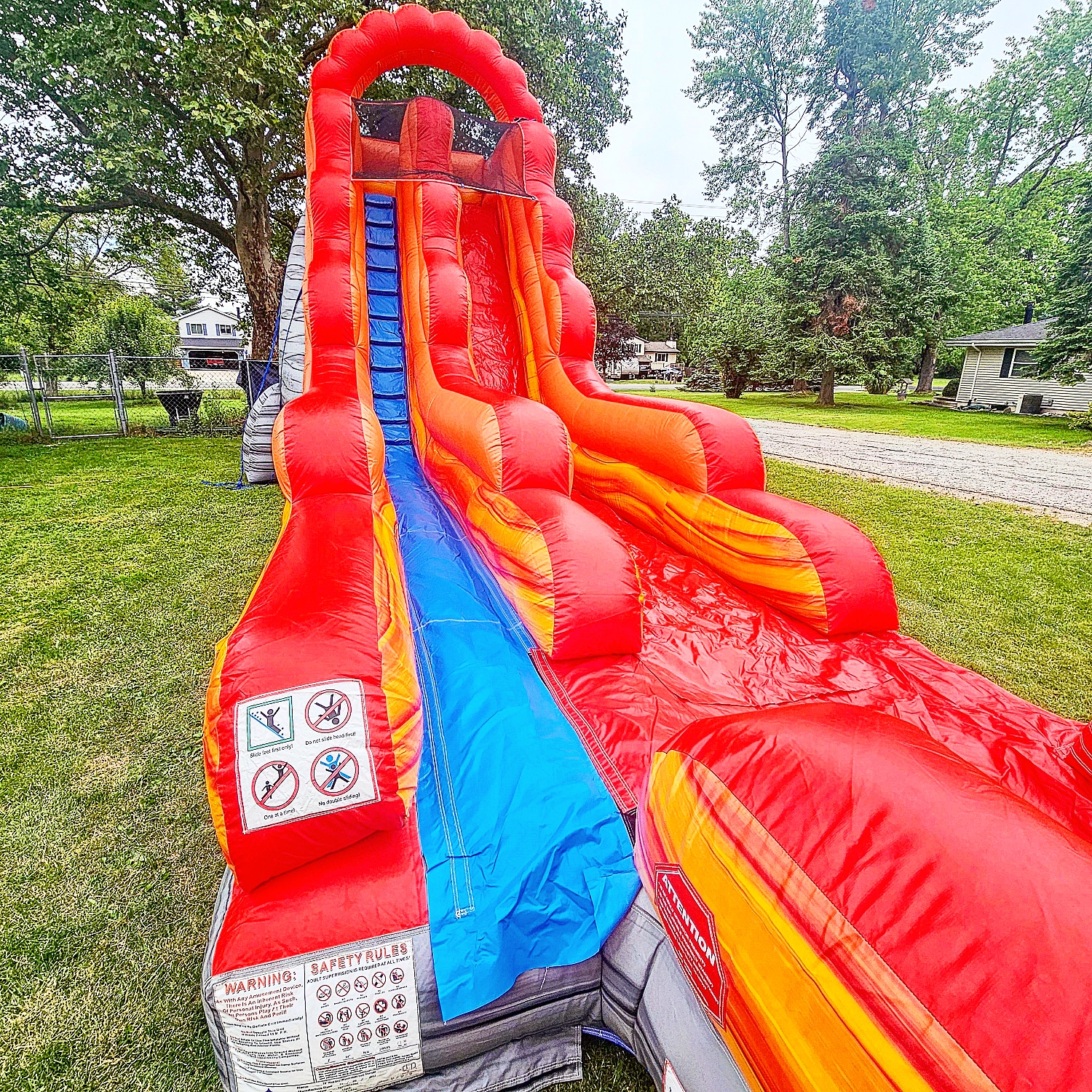 Fire Red Marble Water Slide Rentals in Lansing, MI Bounce House Kingz