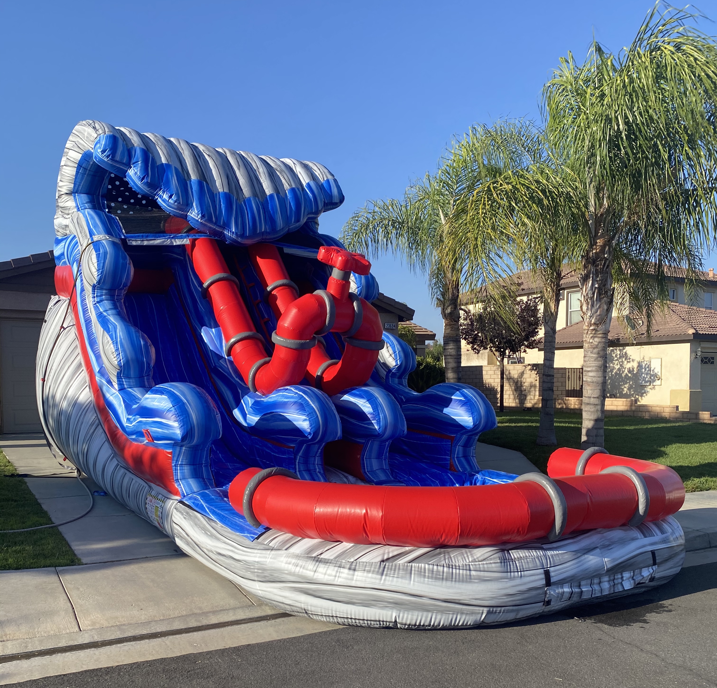 18' Pool Side Waterslide - Bounce House Rental, Laser Tag, Water