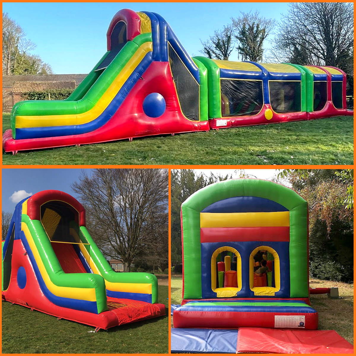 Multi Coloured 3 piece Inflatable Obstacle Course - Best Inflatable ...