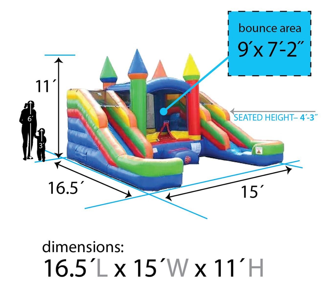 Rainbow Double Lane Water Slide Bounce House Rental Lexington KY