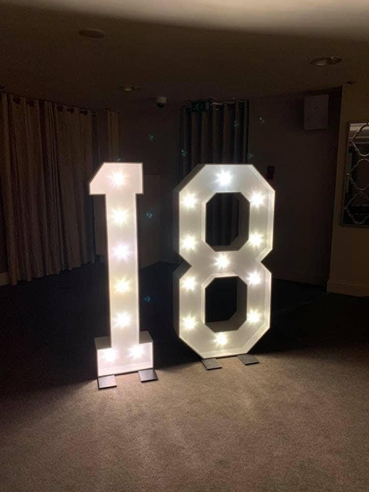 Light up Numbers (5ft tall) - Hire in Chorley | S.J. Enterprises ...