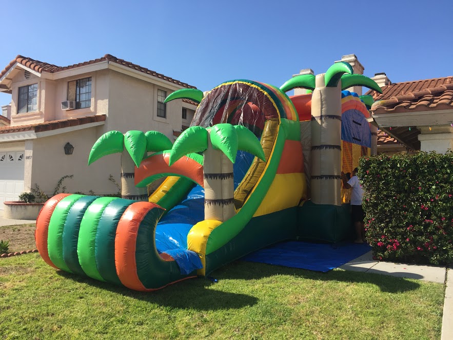 27ft Jungle Combo Best Bounce House Rental, Laser Tag, Water Slide