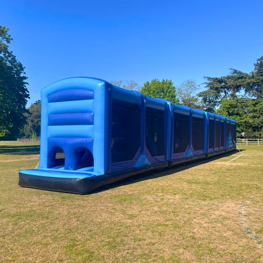 100ft 4 Piece Blue & Black Assault Course - Inflatable, Bouncy Castle ...