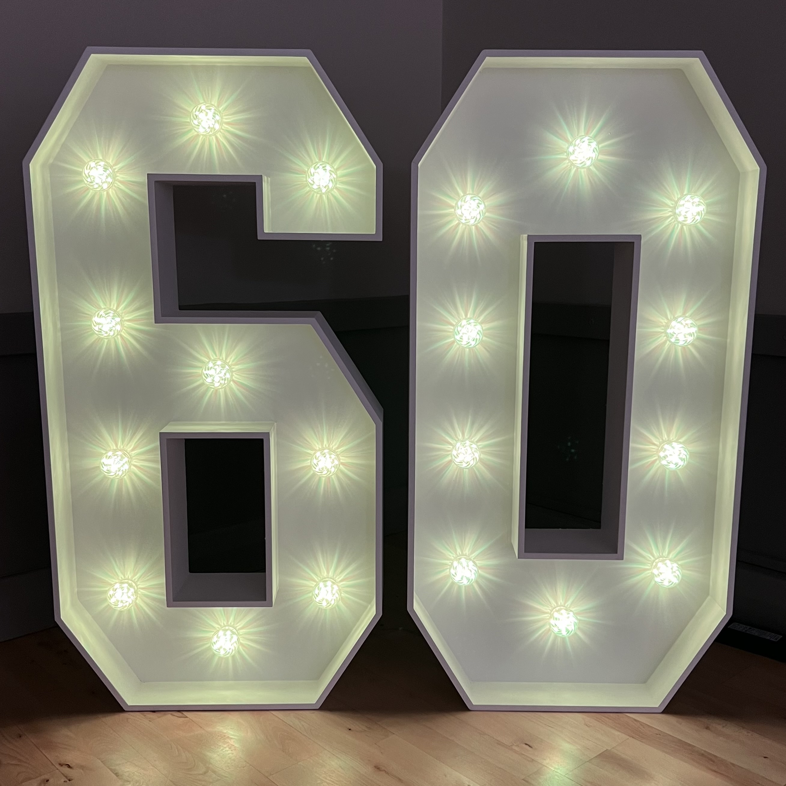 Light-Up LED Numbers 60 - Bouncy Castle Hire in Crowborough, Tunbridge ...