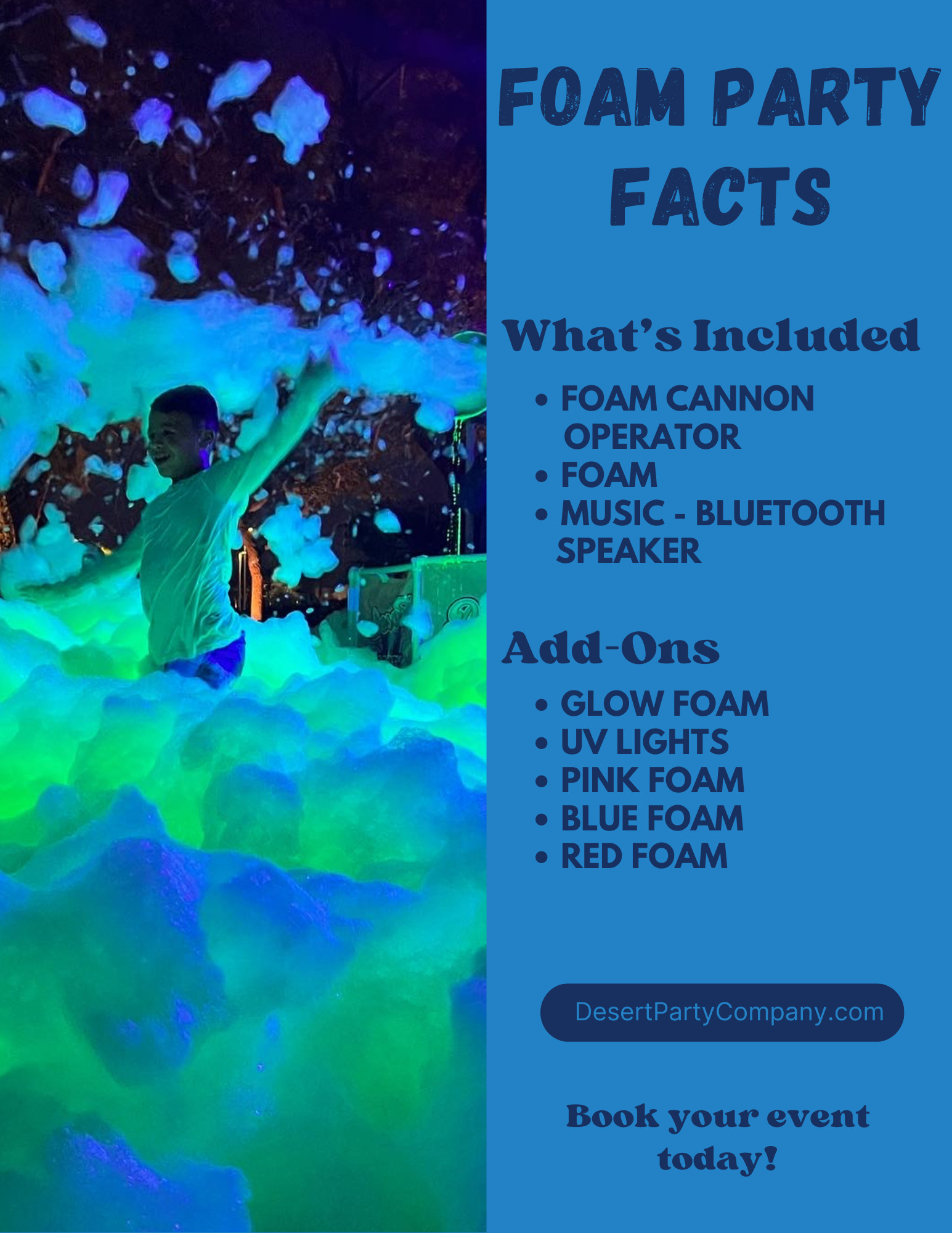 1 Hour Foam Party Hire in Ca