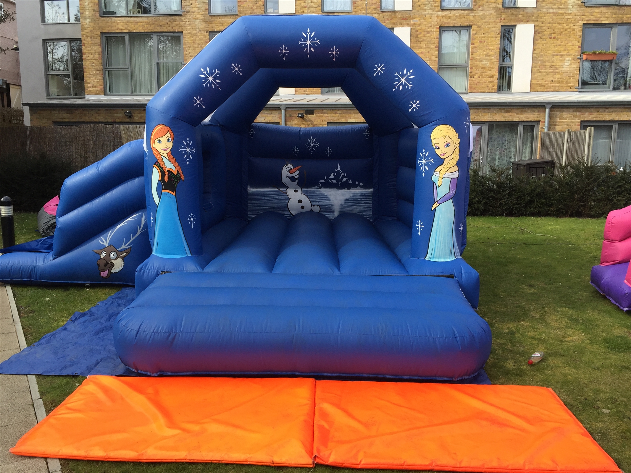 frozen bouncy castle with slide