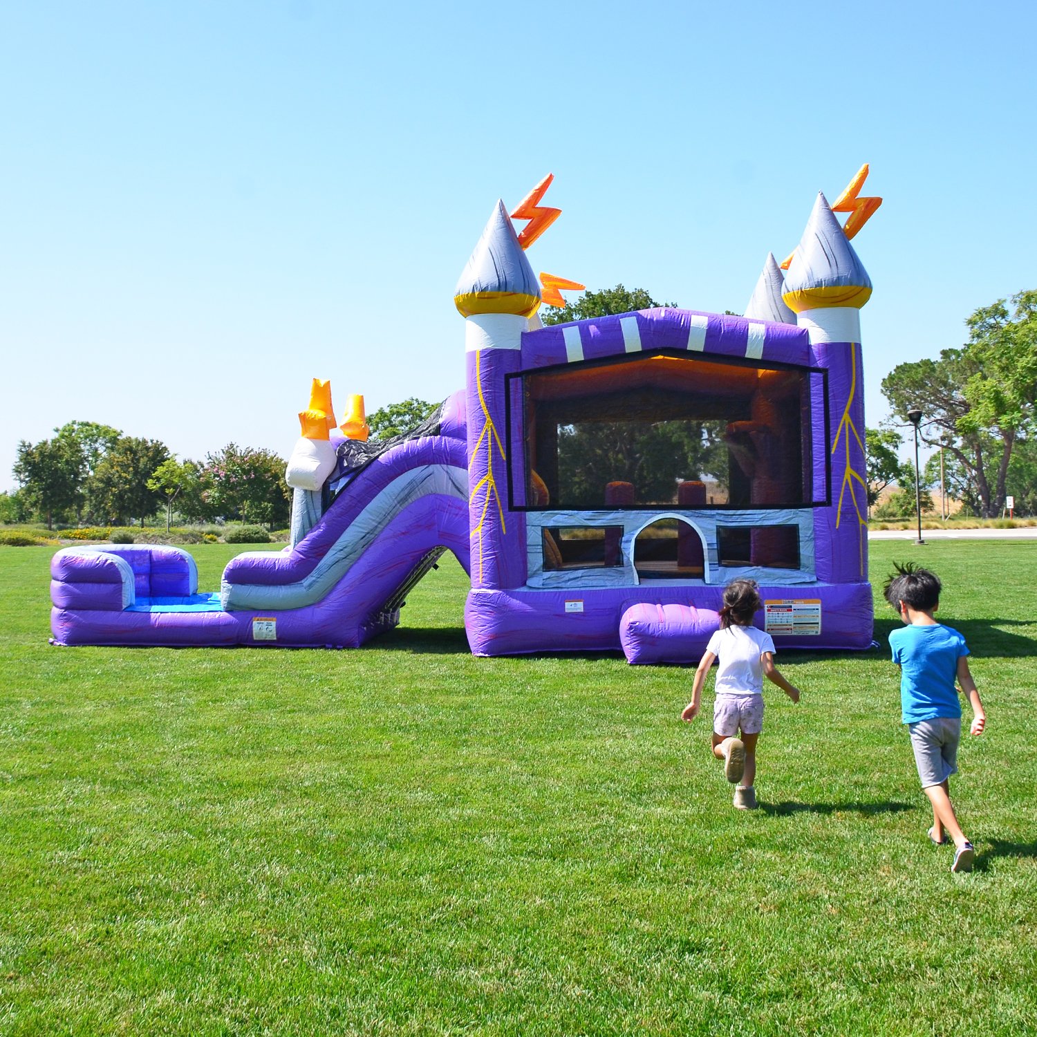 Thunder Double Lane Combo ( Wet or Dry Slide ) Bounce House and Water