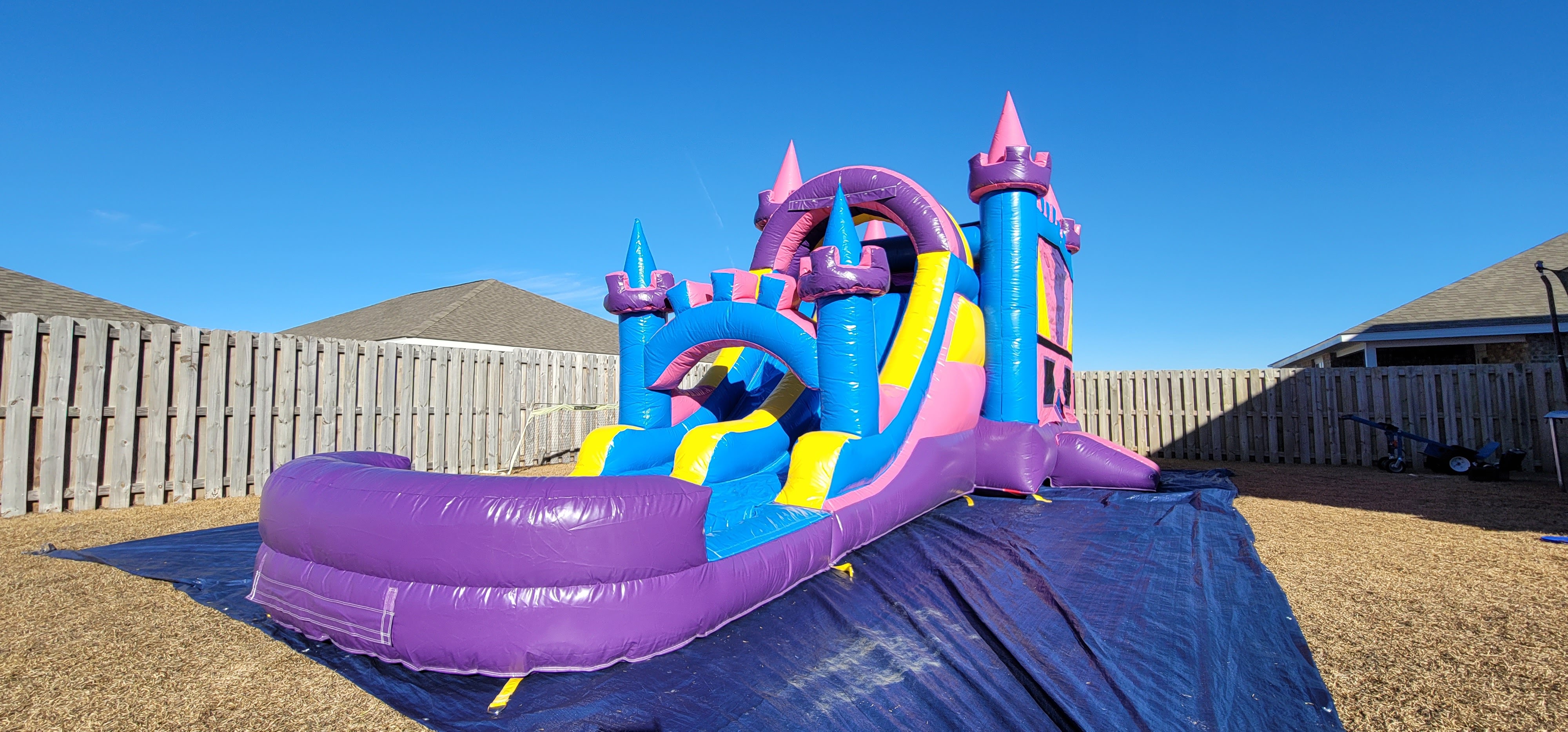 Princess Palace Dual Slide Combo (WET) - Bounce House Hire in FL 