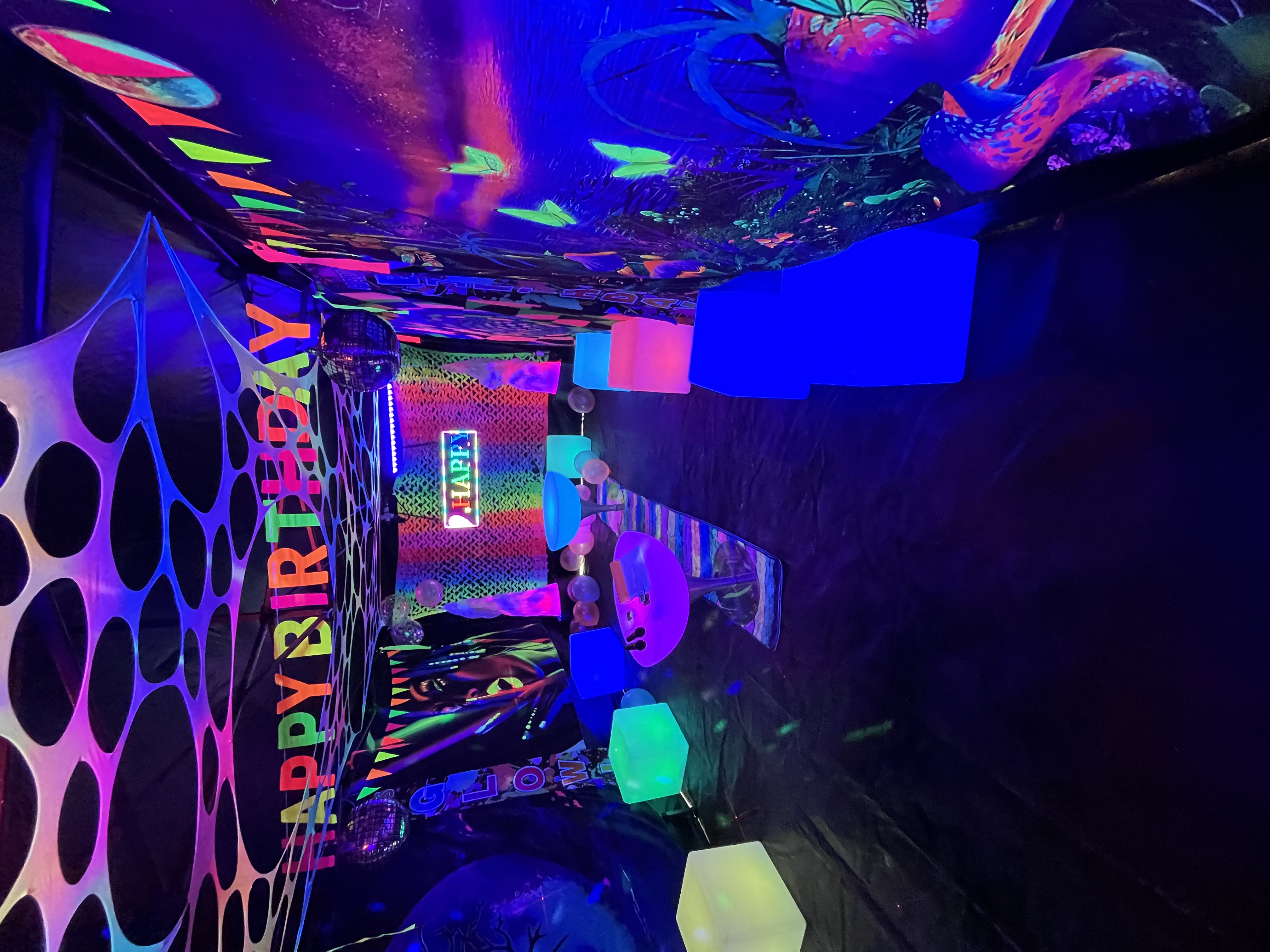 a3 6x3m Uv glow neon party rave tent gazebo nightclub like inflatable ...