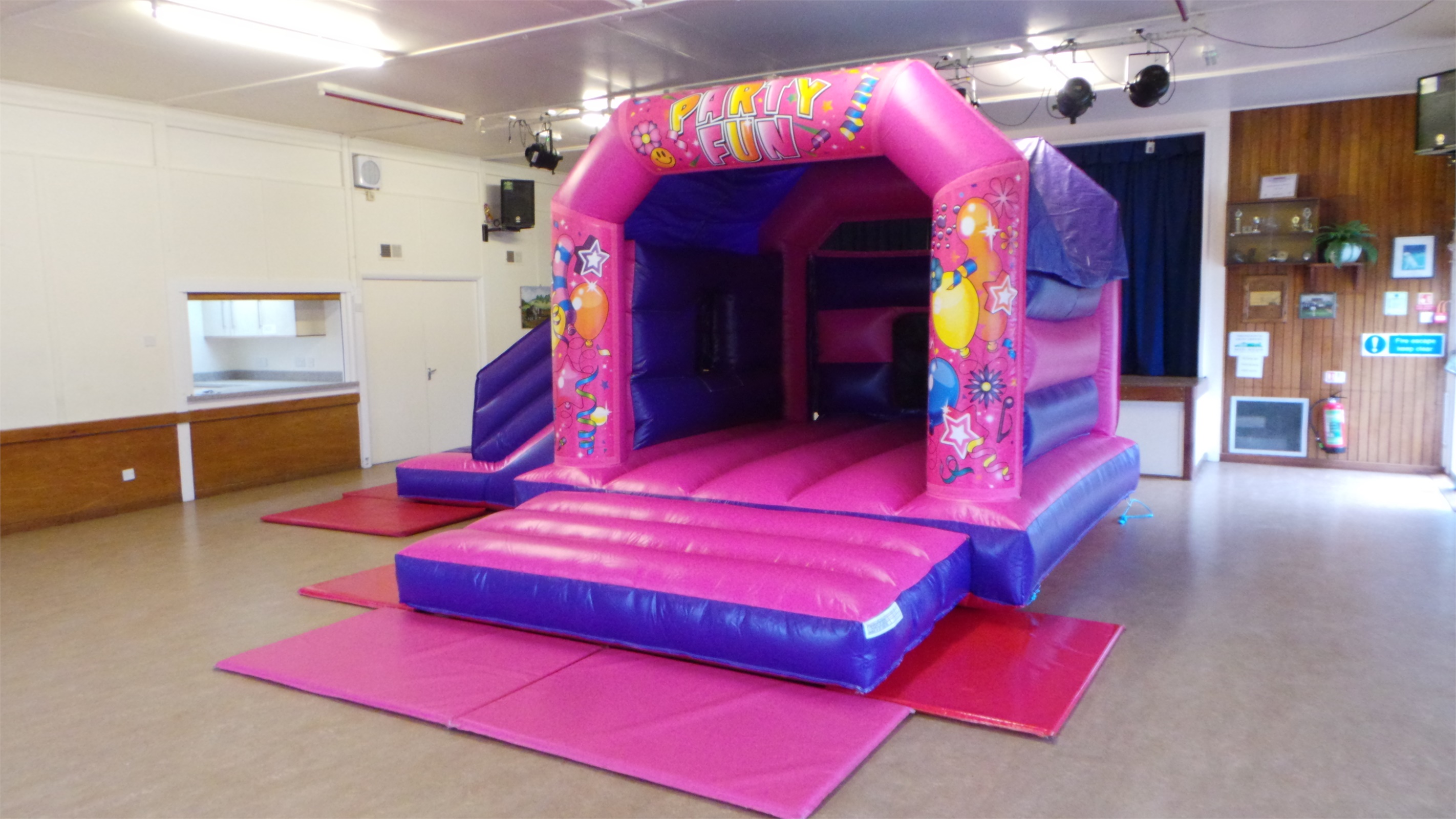 pink and purple bouncy castle