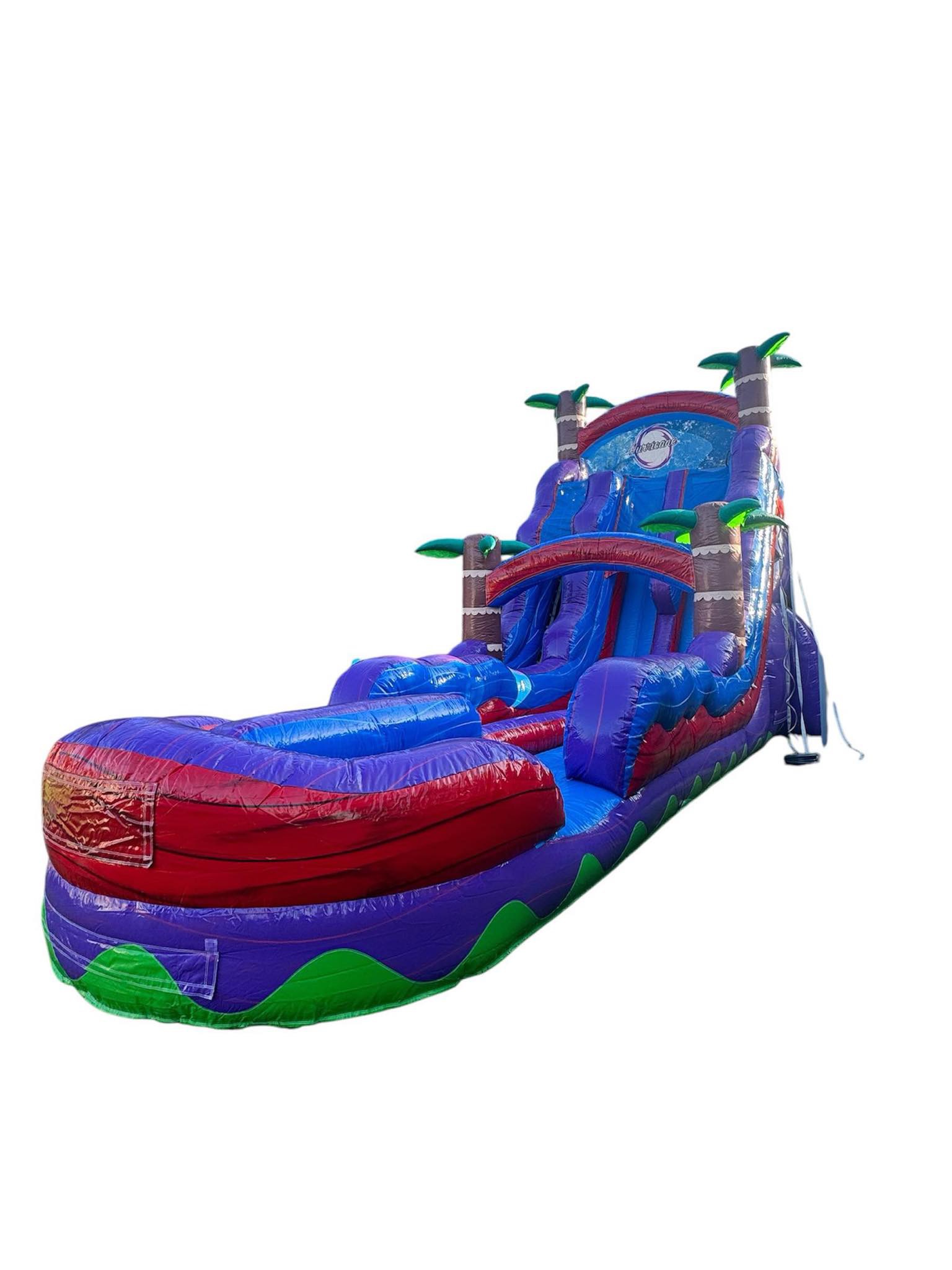 24FT MARBLE RED TROPICAL DOUBLE EXTENDED LANE INFLATED LANDING - Bounce ...